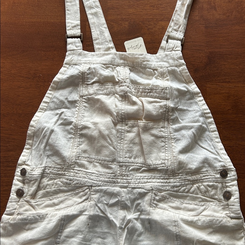 Free People Cream Wide-Leg Overalls - Picture 5 of 11